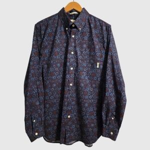 Ben Sherman Button-Down Shirt Large Blue L-Sleeve Stretch Fit Business Casual